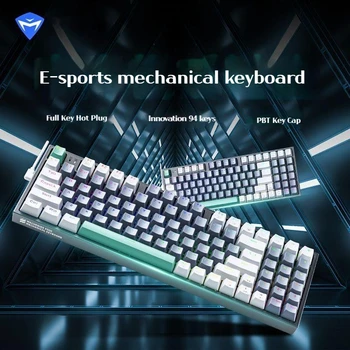 84 Клавишная Механическая клавиатура K500 с возможностью горячей замены Pbt Keycap с подсветкой RGB для ноутбука, Игровая Офисная клавиатура