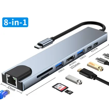 USB-Концентратор USB-Адаптер Type C USB-Разветвитель USB C HDMI Type C Концентратор USB 3,0 Для Macbook Air M1 Type C Док-станция С несколькими Портами