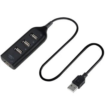 Высокоскоростной универсальный USB-концентратор, 4 порта USB 2.0, концентратор с кабелем, Мини-концентратор, Разветвитель с узором гнезда, кабель-адаптер для портативных ПК