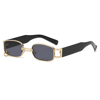 Популярные модные Маленькие прямоугольные женские роскошные солнцезащитные очки, брендовая дизайнерская обувь, винтажные мужские солнцезащитные очки в стиле панк, оттенки UV400