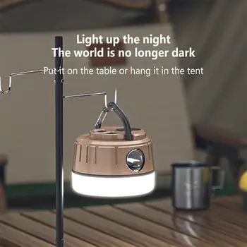 Портативный Солнечный фонарь для кемпинга USB Перезаряжаемый фонарик Лампа для палатки Лагерные фонари Аварийное освещение для улицы