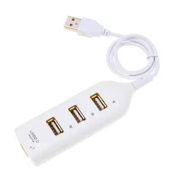 Высокоскоростной универсальный USB-концентратор, 4 порта USB 2.0, концентратор с кабелем, Мини-концентратор, Разветвитель с узором гнезда, кабель-адаптер для портативных ПК