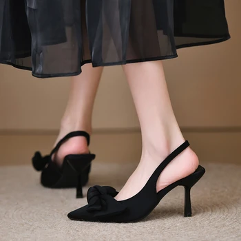 Женская обувь 2023, модные женские босоножки с ремешком и пряжкой, летние уличные милые модельные босоножки с острым носком, однотонная женская обувь