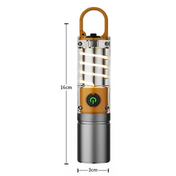 Портативный брелок для ключей Кемпинг фонарик Многофункциональный легкий фонарь для пеших прогулок на открытом воздухе
