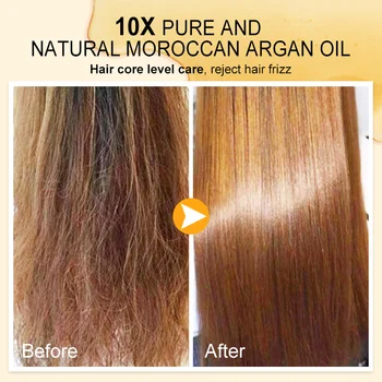 Сыворотка для волос с аргановым маслом PURC, Разглаживающая сухие Поврежденные жесткие волосы, Витамин Е, средства против выпадения, средства для ухода за секущимися волосами