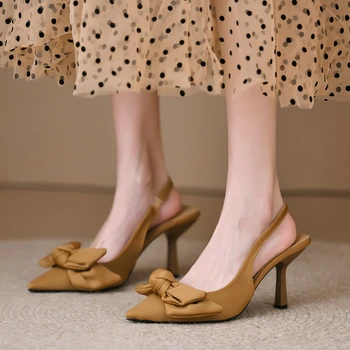 Женская обувь 2023, модные женские босоножки с ремешком и пряжкой, летние уличные милые модельные босоножки с острым носком, однотонная женская обувь