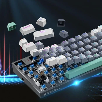 84 Клавишная Механическая клавиатура K500 с возможностью горячей замены Pbt Keycap с подсветкой RGB для ноутбука, Игровая Офисная клавиатура