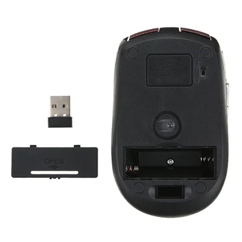 Беспроводная мышь 2,4 ГГц, красная/синяя/черная/Серебристая, 4 кнопки, Оптические мыши С USB-приемником Для ПК, Аксессуары для ноутбуков