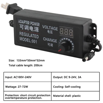 Универсальный адаптер от AC110-240V до DC3-12V 3-24V 9-24V с регулируемым напряжением питания на экране дисплея Adatper Tools