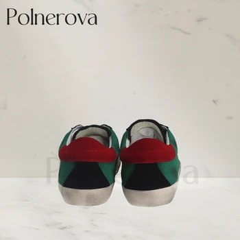 Зеленая Замшевая Повседневная обувь в деловом стиле, Дизайнерская обувь в Потертом стиле, Лаконичная Модная Мужская обувь на шнуровке Смешанного Цвета, Красный Хвост, Повседневная Мужская Обувь