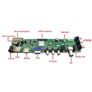 Комплект для B156XW04 V1/B156XW04 V6 пульт дистанционного управления DVB-T2 WLED TV LVDS USB AV сигнал 40pin VGA LED HDMI 1366X768 плата цифрового контроллера